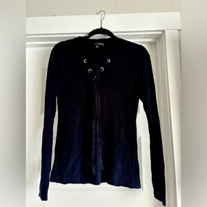Black lace up top size large